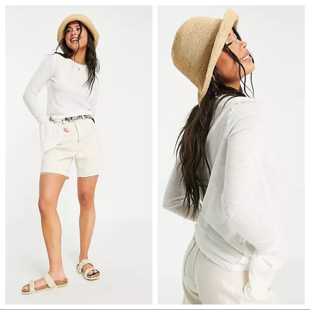 FREE PEOPLE BOHO TOP LONG SLEEVES KNIT PULLOVER LAYERING TEE A2C - Picture 7 of 11